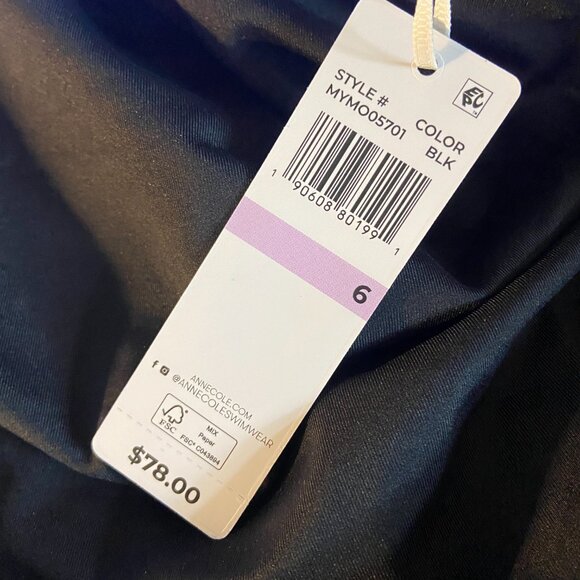 **Anne Cole** Live in Color Shirred Lingerie Maillot One Piece Swimsuit 6 NWT - Picture 4 of 6